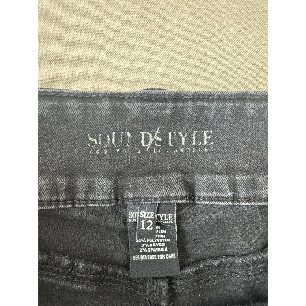 SoundStyle Womens Black High Waist‎ Skinny Jeans Size 12 Stretch Ankle Denim - Picture 4 of 15